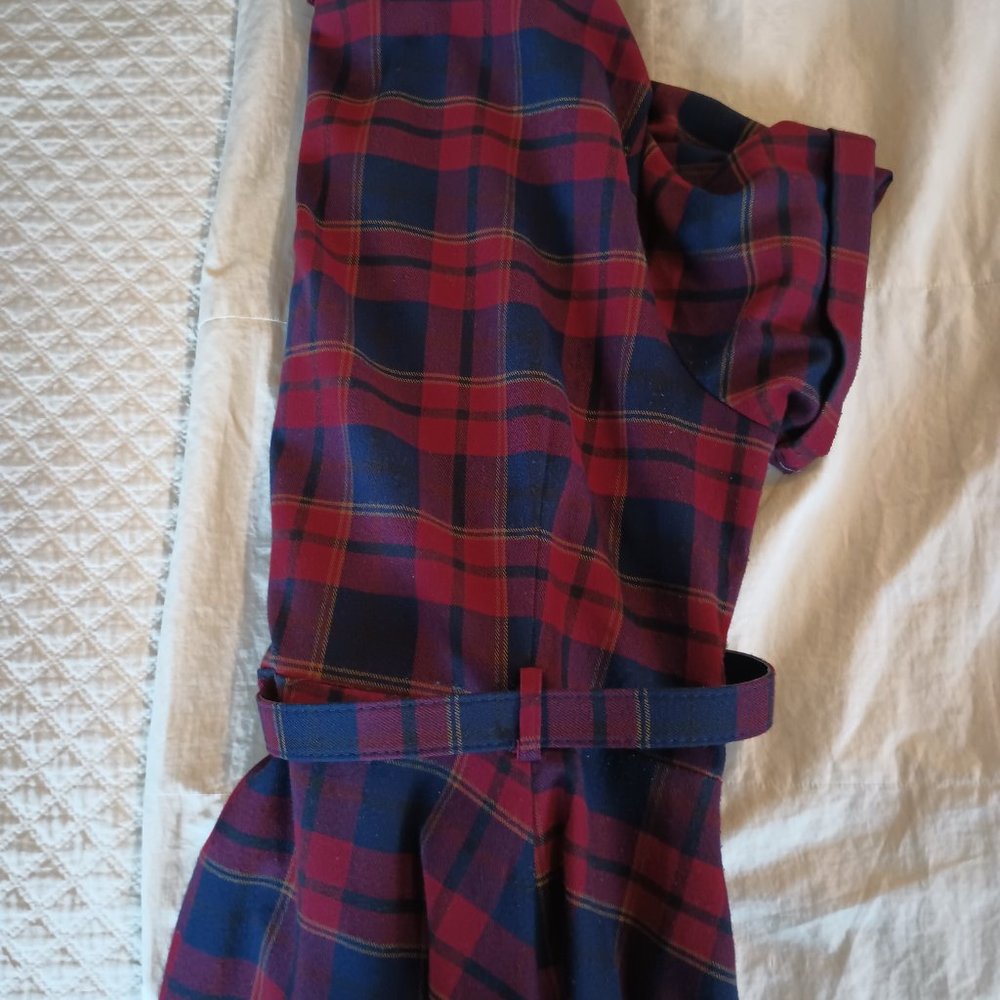 Collectif/Modcloth Caterina swing dress red and navy plaid size 18